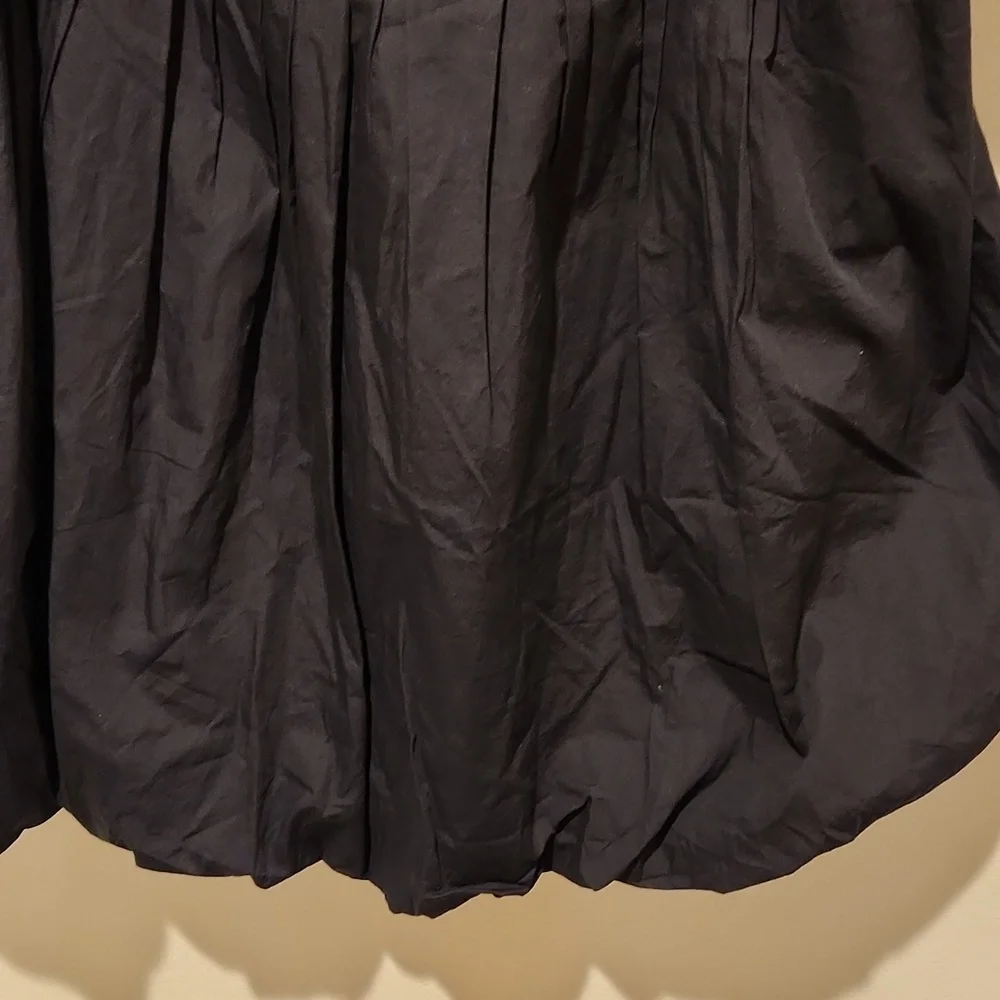 ❤️ NWT! FREE PEOPLE RENDEVOUS ME BLACK PUFF SLEEVE POPLIN MINI DRESS, MEDIUM